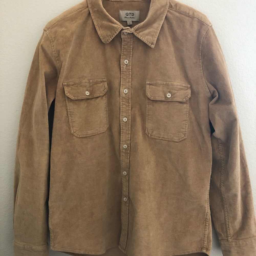 Light Brown Corduroy Button-Up